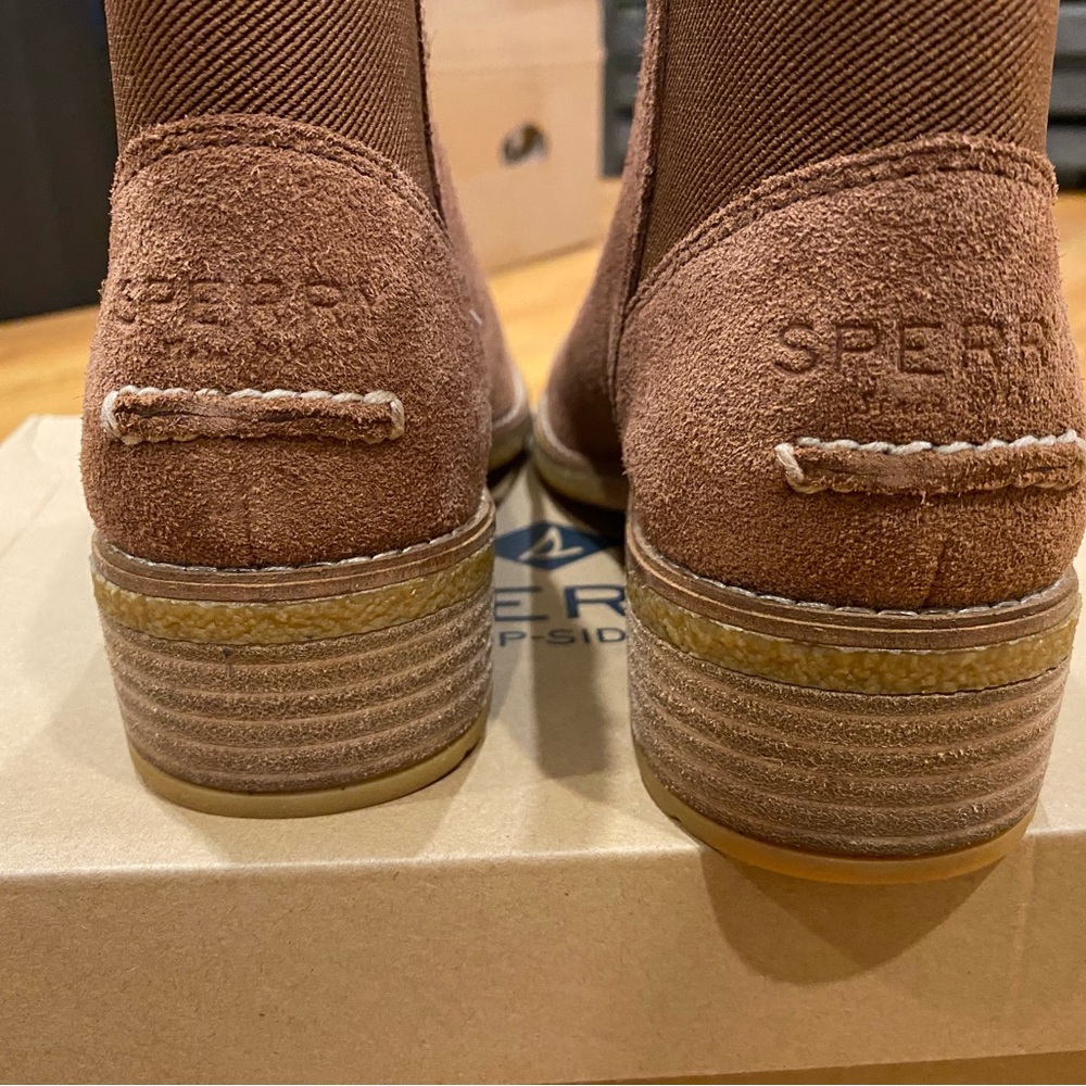 Sperry Topsider Maya Lani Tan Brown Suede Ankle Boots - Picture 7 of 8